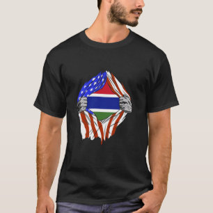 Gambia-Flagge Amerika Brust Gambischer Stolz Gambi T-Shirt