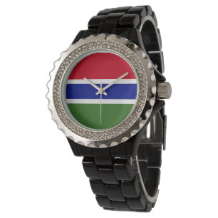 Gambia-Flagge Armbanduhr
