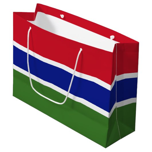 Gambia-Flagge Große Geschenktüte (Vorderseite Schrägansicht)