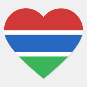 Gambia-Flagge-Herz-Aufkleber Herz-Aufkleber