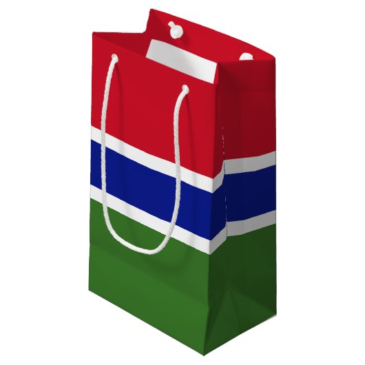 Gambia-Flagge Kleine Geschenktüte (Vorderseite Schrägansicht)
