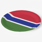 Gambia-Flagge Pappteller (Schrägansicht)
