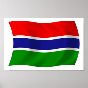 Gambia-Flagge Poster Druck