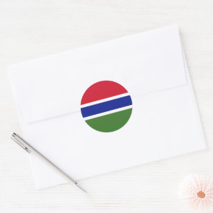 Gambia-Flagge Runder Aufkleber
