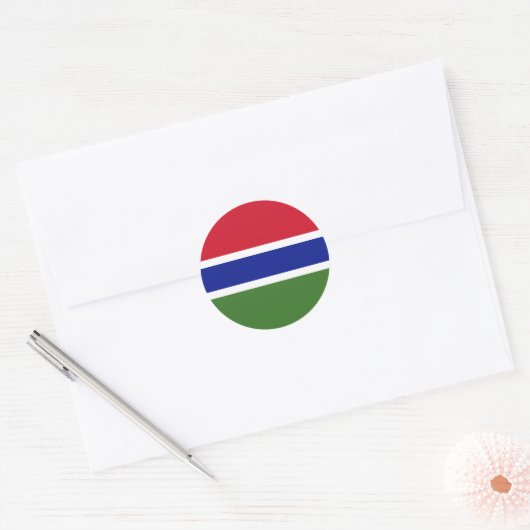 Gambia-Flagge Runder Aufkleber (Umschlag)