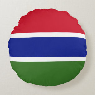 Gambia-Flagge Rundes Kissen