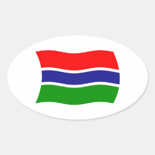 Gambia-Flaggen-Aufkleber Ovaler Aufkleber