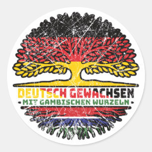 Gambia Gambisch Deutsch Deutschland Baum Wurzel Runder Aufkleber