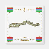 Gambia Karte + Flaggen Magnet (Vorne)