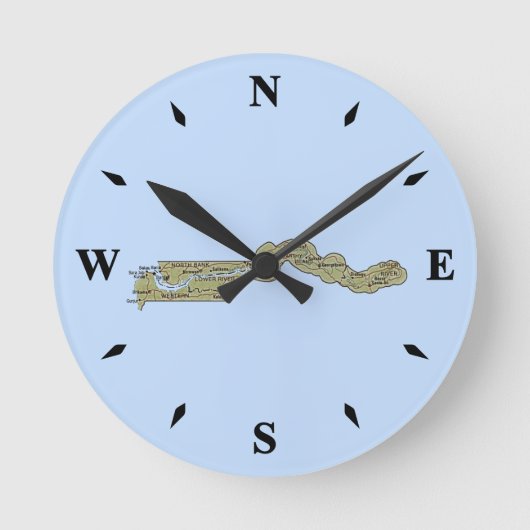 Gambia Map Clock Runde Wanduhr (Vorderseite)