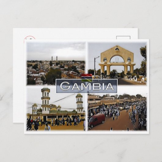 Gambia - Mosaik - Postkarte (Vorne/Hinten)
