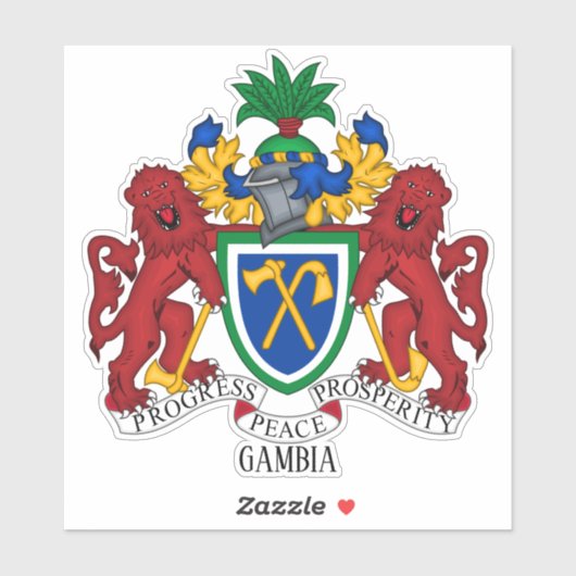 Gambia National Coat of Arms Patriotic Aufkleber (Blatt)