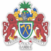 Gambia National Coat of Arms Patriotic Aufkleber (Vorderseite)