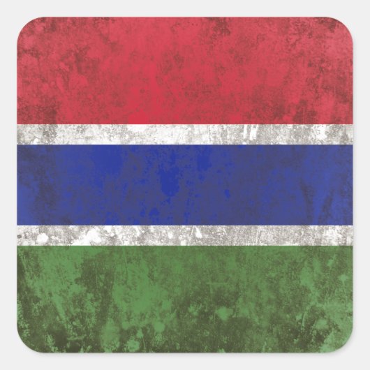 Gambia Quadratischer Aufkleber (Vorderseite)