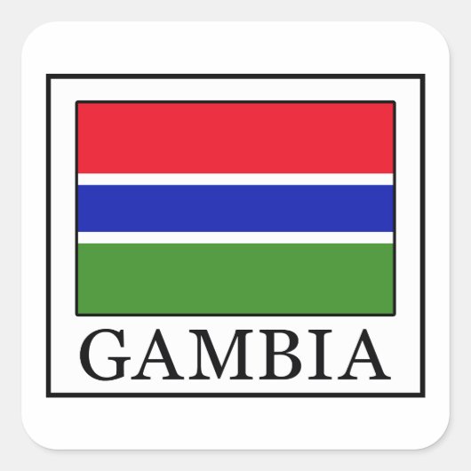 Gambia Quadratischer Aufkleber (Vorderseite)