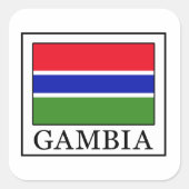 Gambia Quadratischer Aufkleber (Vorderseite)