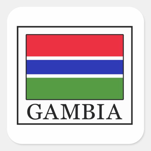 Gambia Quadratischer Aufkleber (Vorderseite)