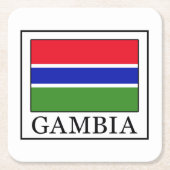 Gambia Rechteckiger Pappuntersetzer (Vorderseite)
