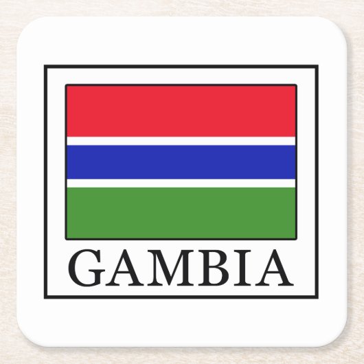 Gambia Rechteckiger Pappuntersetzer (Vorderseite)