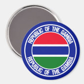 Gambia Round Emblem Magnet (Vorderseite/Rückseite)