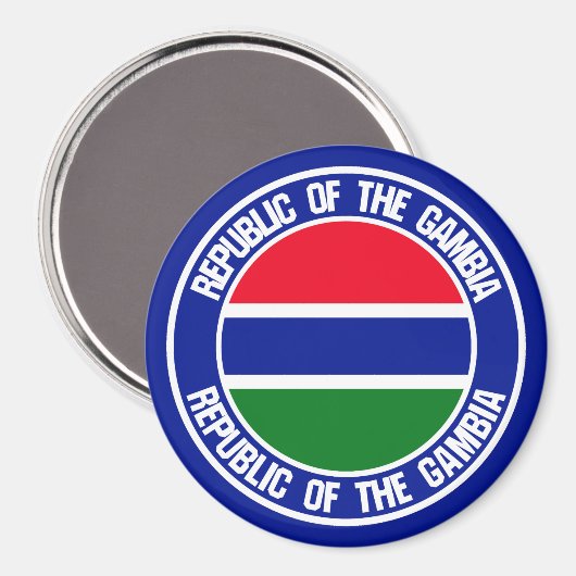 Gambia Round Emblem Magnet (Vorderseite/Rückseite)