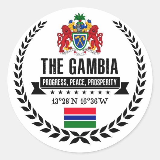 Gambia Runder Aufkleber (Vorderseite)