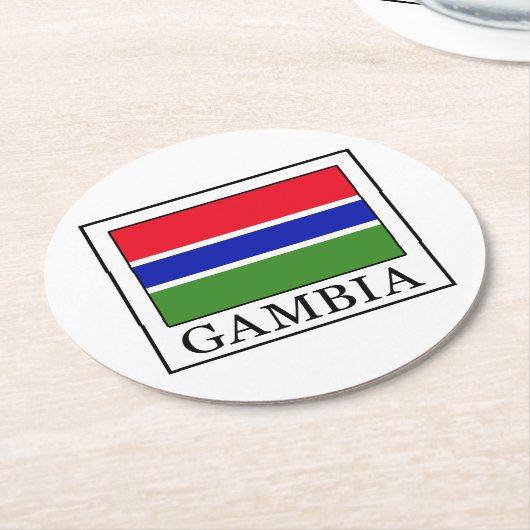 Gambia Runder Pappuntersetzer (Angewinkelt)