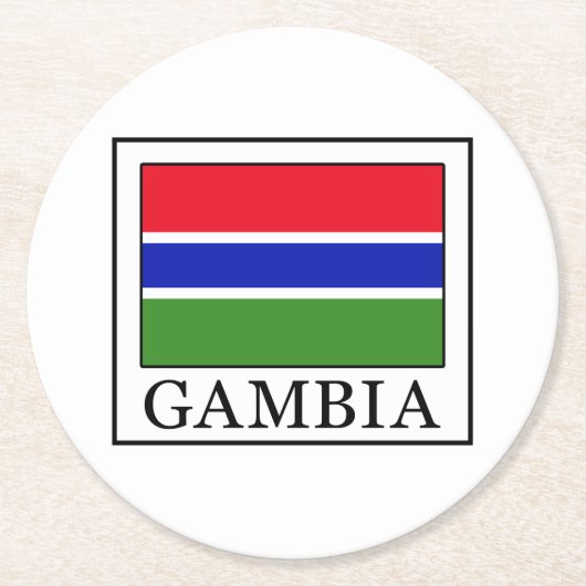 Gambia Runder Pappuntersetzer (Vorderseite)
