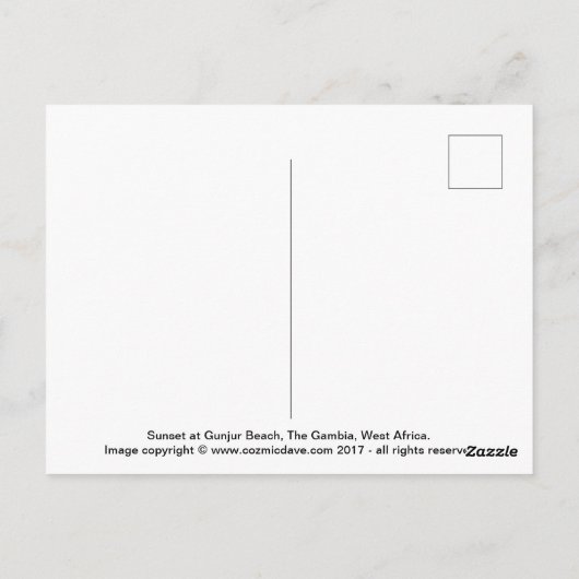 Gambia Sunset Postcard Postkarte (Rückseite)
