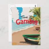 Gambia Vintage Reiseplakat Postkarte (Vorne/Hinten)