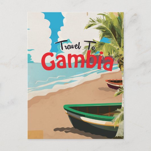 Gambia Vintage Reiseplakat Postkarte (Vorderseite)