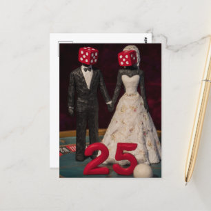 Gamble Red 25 über Heirat Surreal Postkarte