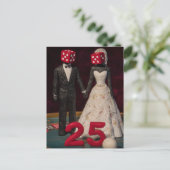 Gamble Red 25 über Heirat Surreal Postkarte (Stehend Vorderseite)