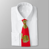 Gambler Red und Gold Neck Tie Krawatte (Gebunden)