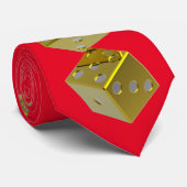 Gambler Red und Gold Neck Tie Krawatte (Gerollt)