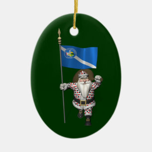 Gambler Santa Claus Keramikornament