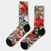 Gamblers Delight - Las Vegas Icons Collage Socken (Linkes Detail)