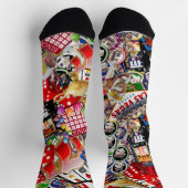 Gamblers Delight - Las Vegas Icons Collage Socken (Oben)