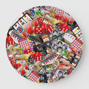 Gamblers Delight - Las Vegas Icons Große Wanduhr