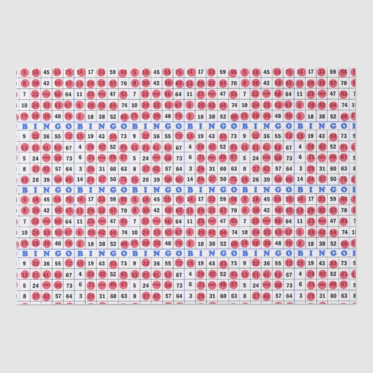 Gambling Bingo Kartentaschpapier Seidenpapier (Vorderseite)