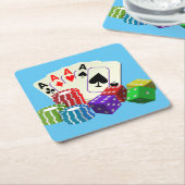 Gambling Casino Poker Chips Rechteckiger Pappuntersetzer (angewinkelt)
