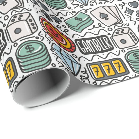 Gambling Geschenkpapier (Rolleneckpunkt)