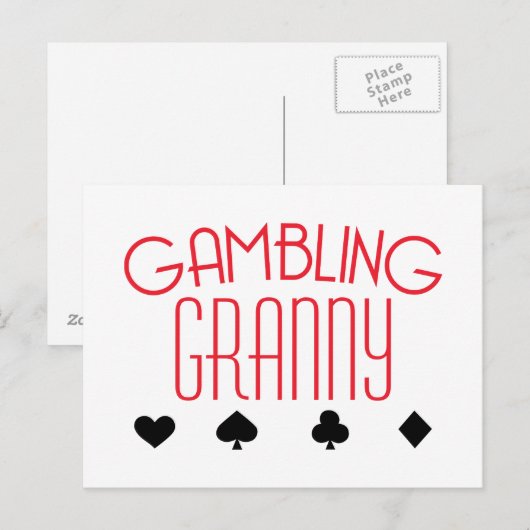 Gambling Granny Postkarte (Vorne/Hinten)