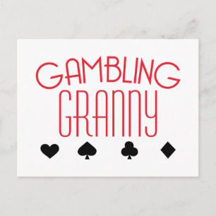 Gambling Granny Postkarte