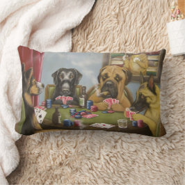 Gambling Hunde Pillow Lendenkissen