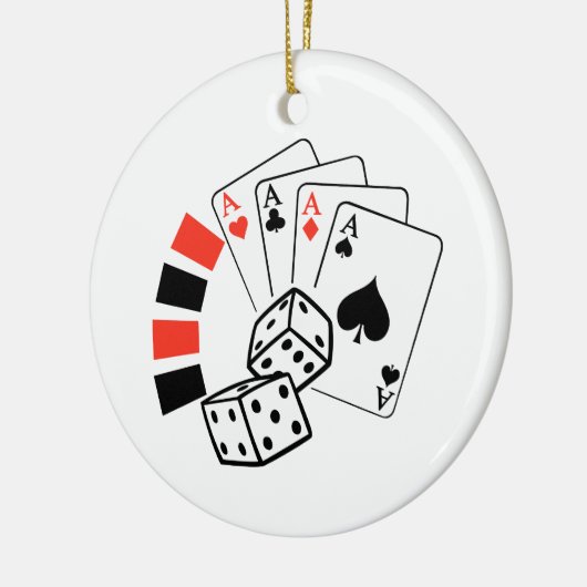 Gambling-Montage Keramik Ornament (Links)