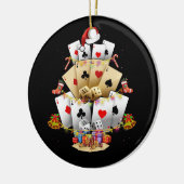 Gambling Poker Game Xmas Licht Weihnachtsbaum A Keramik Ornament (Links)