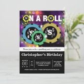 Gambling Roulette Chips Vegas Party Diskothek Einladung (Stehend Vorderseite)