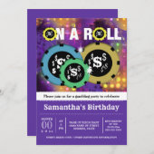 Gambling Roulette Chips Vegas Party lila Einladung (Vorne/Hinten)