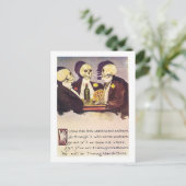 Gambling Skelette Vintage Image Postkarte (Stehend Vorderseite)